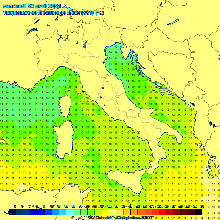 Temprature de la mer  la surface (SST)